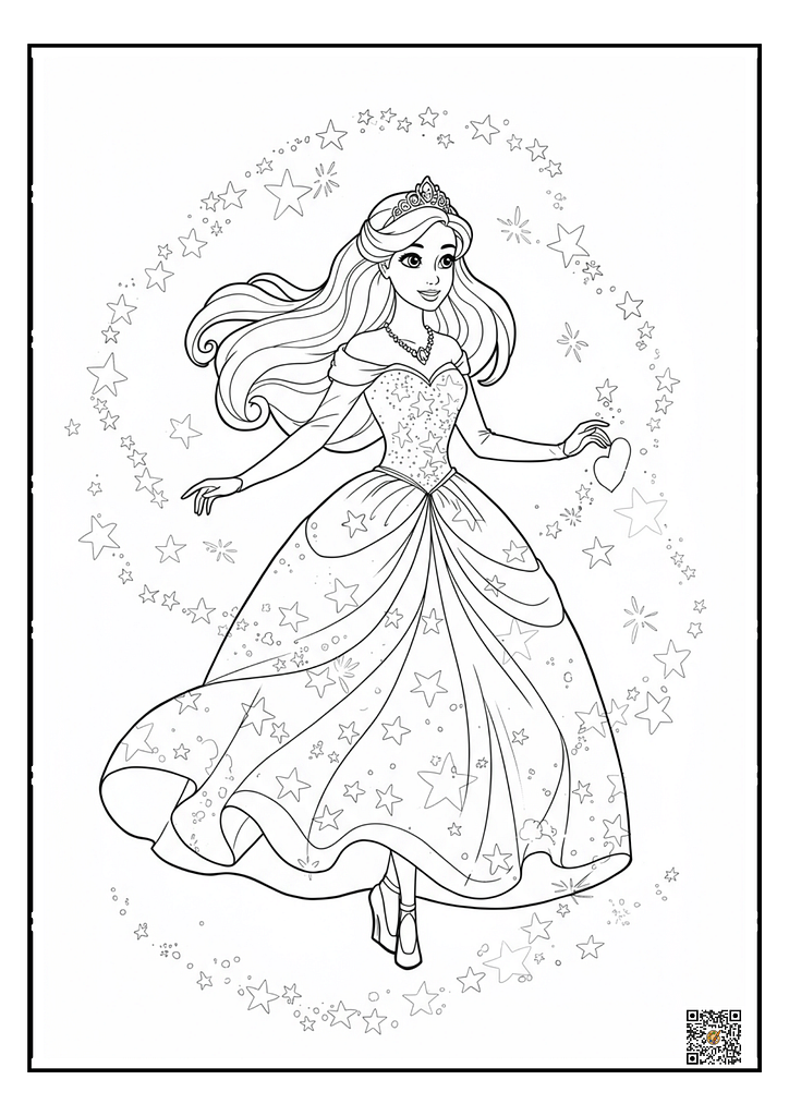 Barbie doll in a stylish denim outfit coloring page for kids