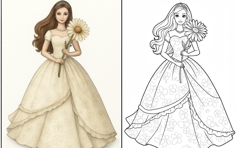 Barbie doll coloring sheets