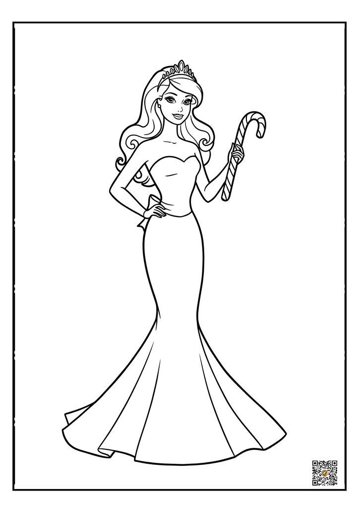 cute barbie coloring page