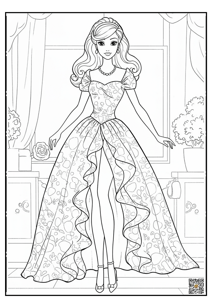 Trendy fairy Barbie with stylish sunglasses coloring page for girls