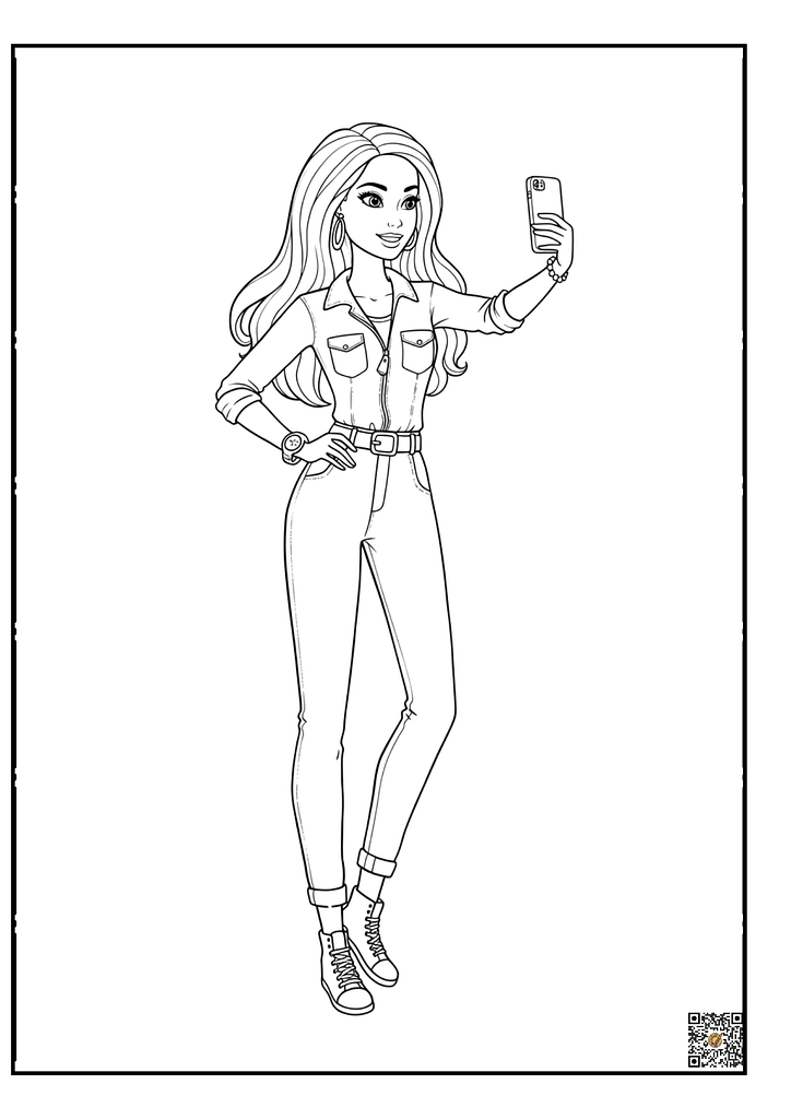 cute barbie for girls coloring page
