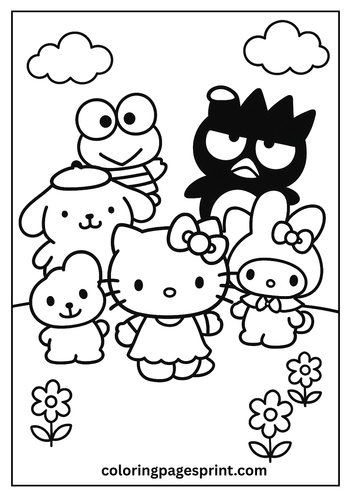 Hello Kitty & Friends (Sanrio) coloring page