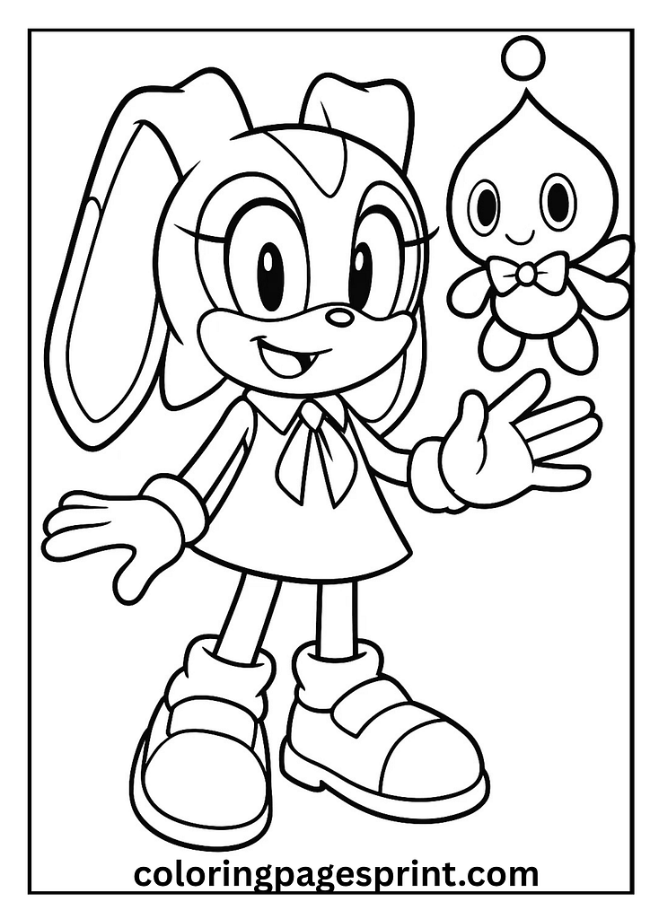 cream the rabbit coloring page