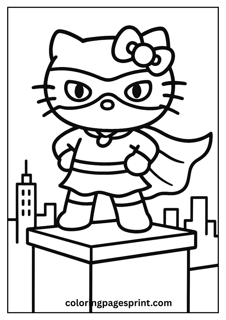 hello kitty spider coloring page 