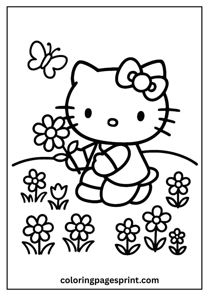 Hello Kitty princess coloring sheet