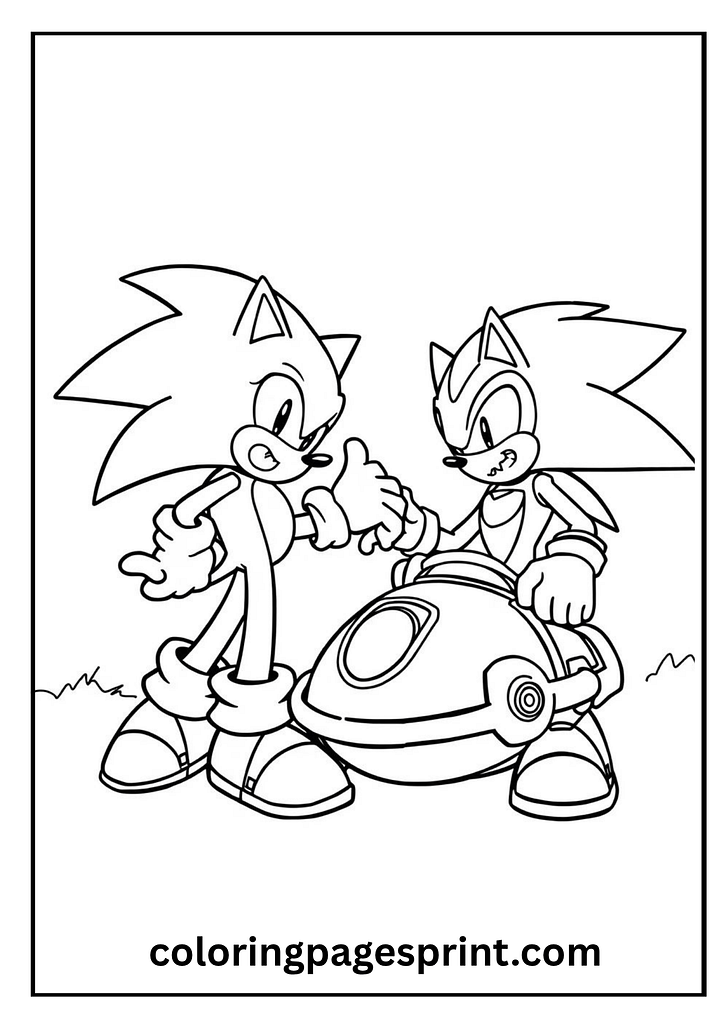 sonic and tails  coloring page