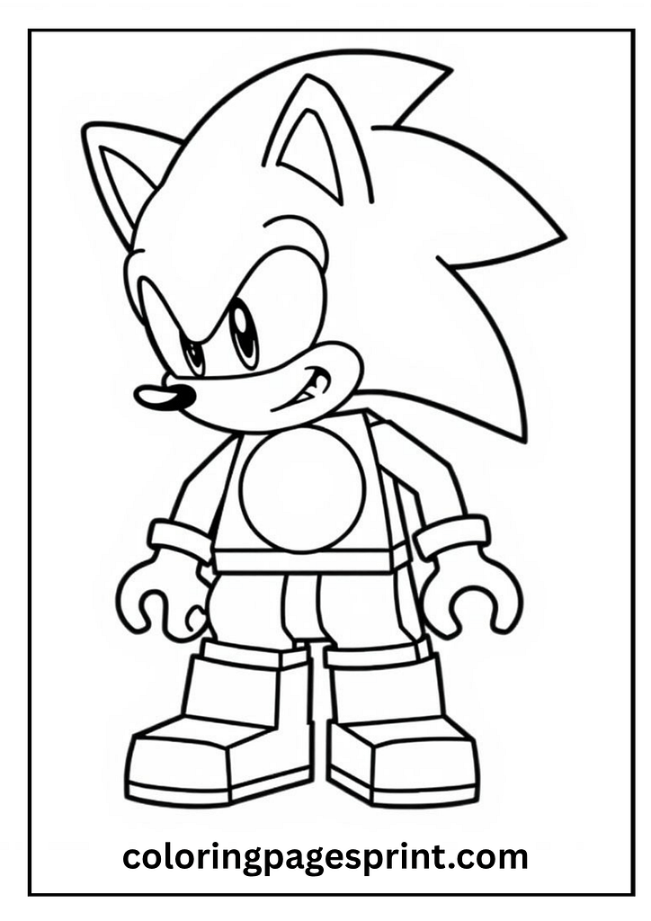 Happy Sonic the Hedgehog coloring pages pdf printable