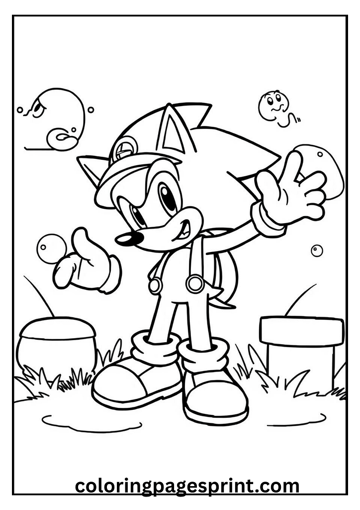 Sonic is on summer vacation coloring pages