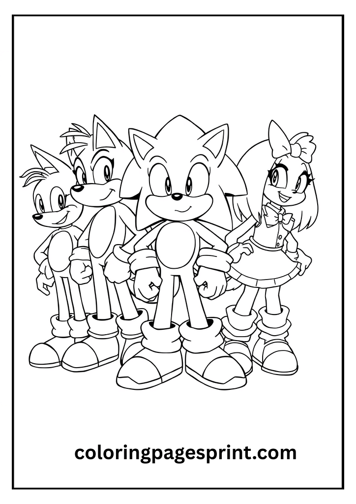 sonic coloring pages characters