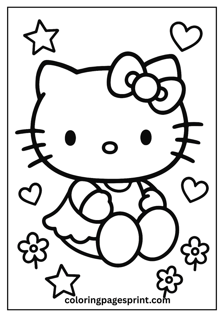 hello kitty love coloring pages