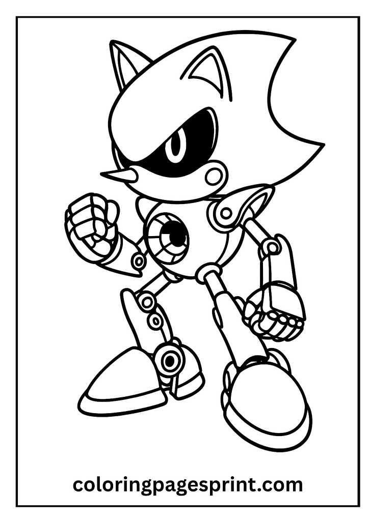 metal sonic coloring page