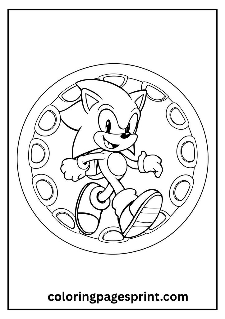 sonic power ring coloring page
