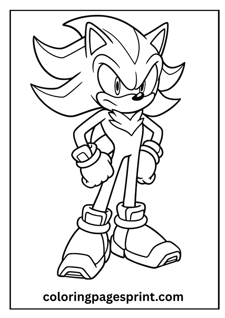 sonic power pose coloring page