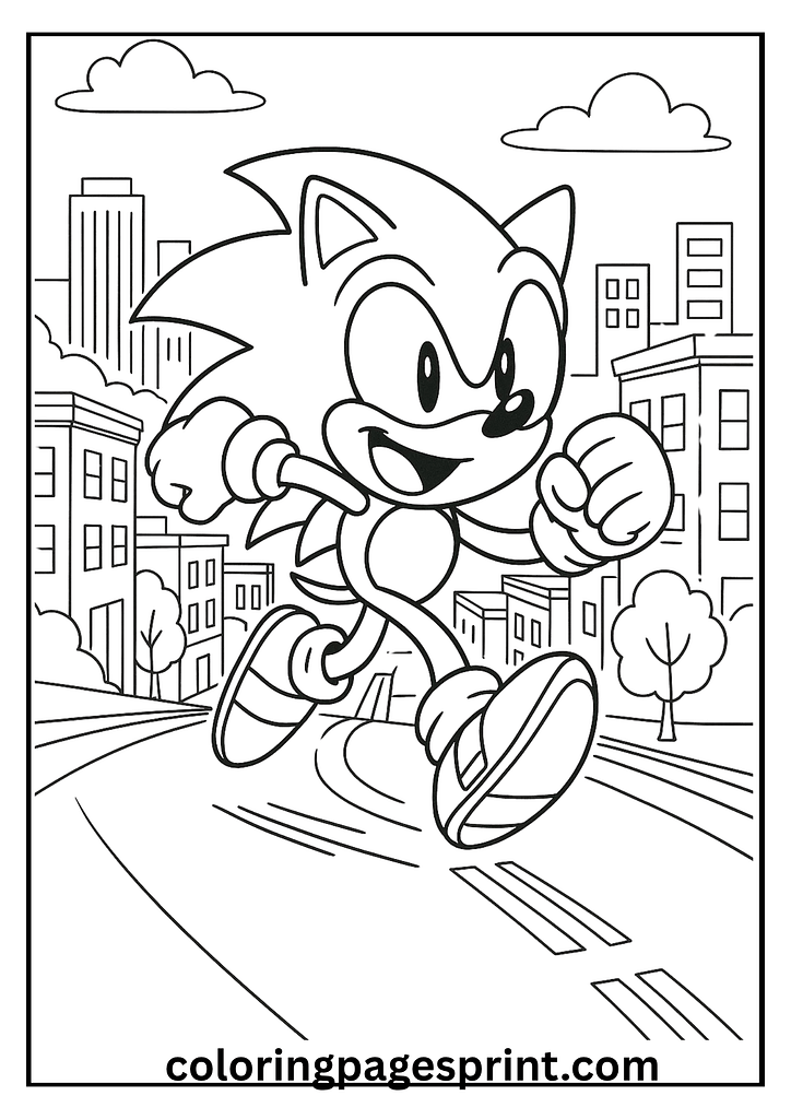 cityscape from sonic coloring page