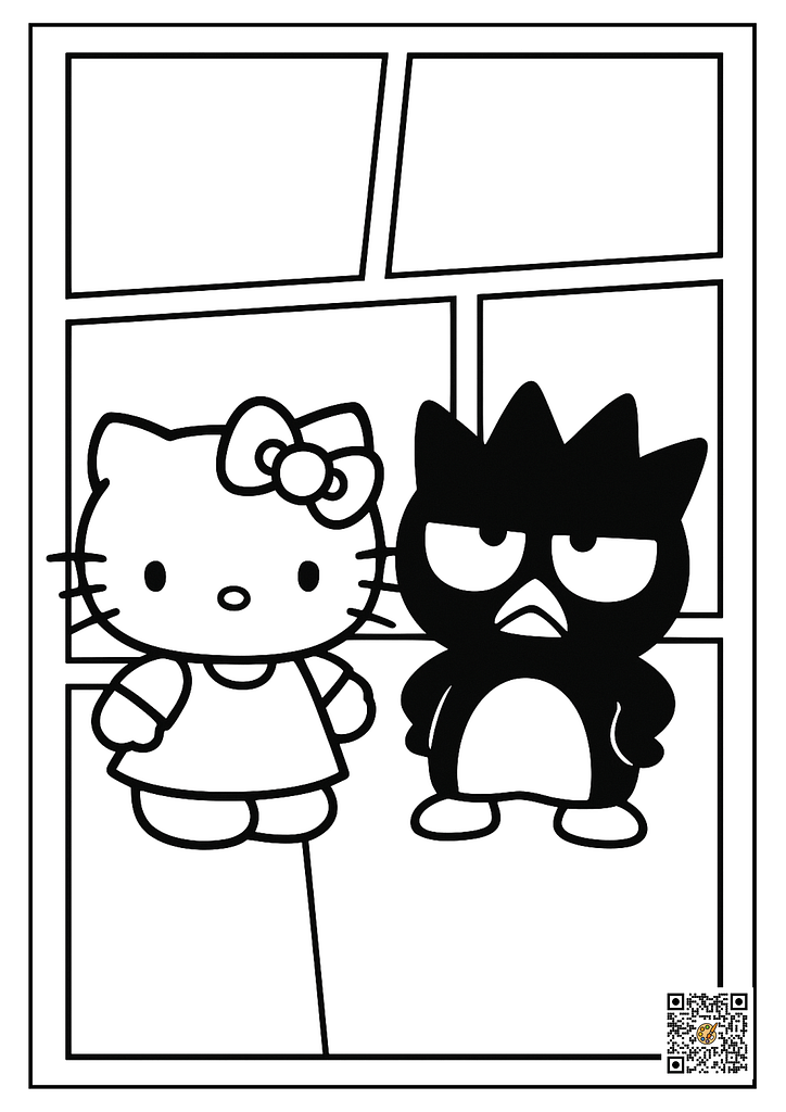 Hello Kitty & Badtz-Maru Comics coloring page