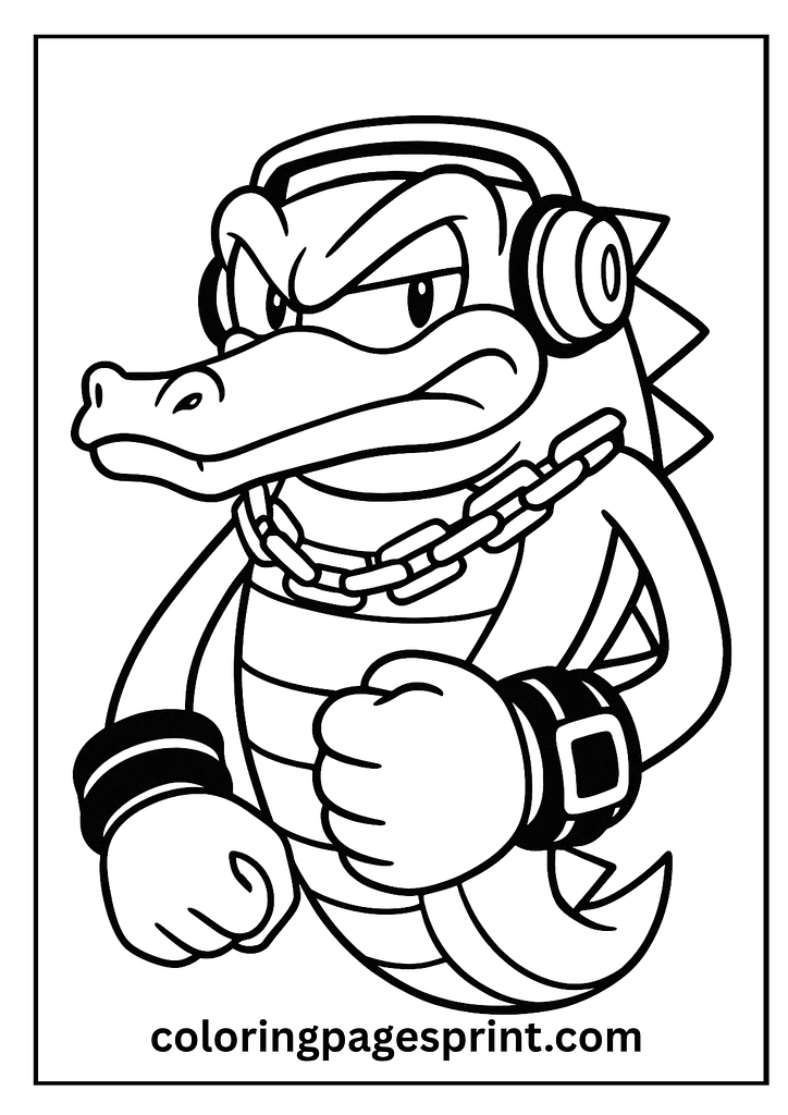 vector the crocodile coloring page