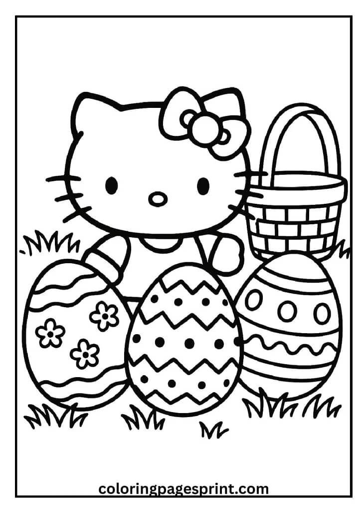 Hello Kitty Easter egg hunt sheet