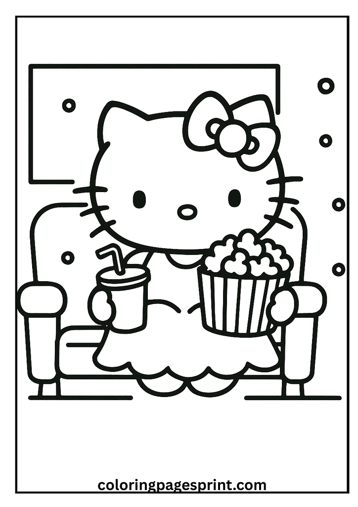 hello kitty classic coloring page