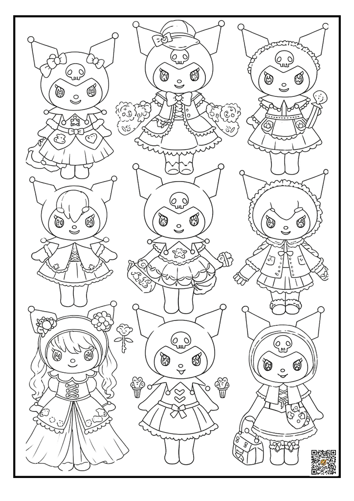 kuromi coloring pages pdf printable