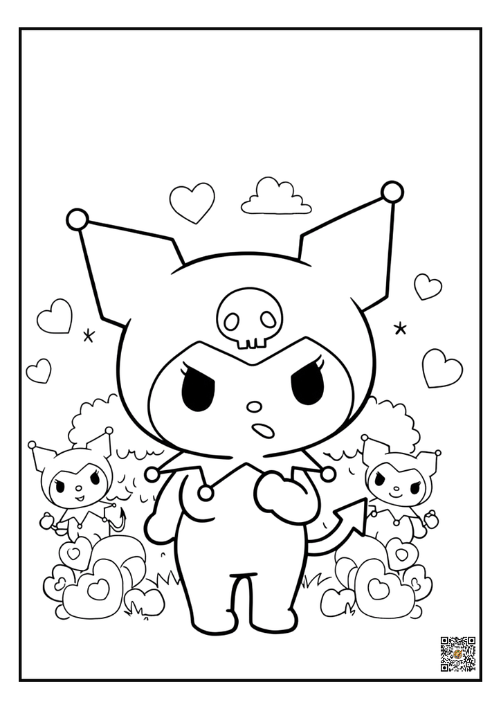 kuromi colouring pages pdf printable