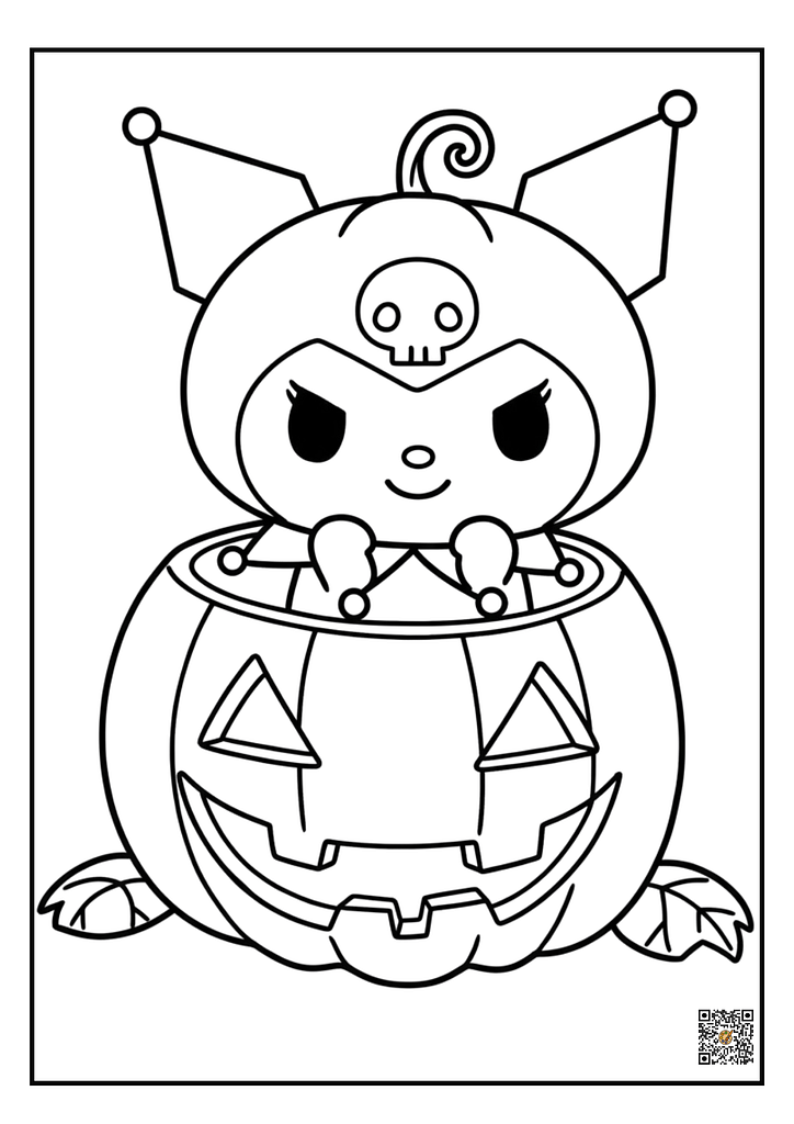 Kuromi hallowen coloring pages 