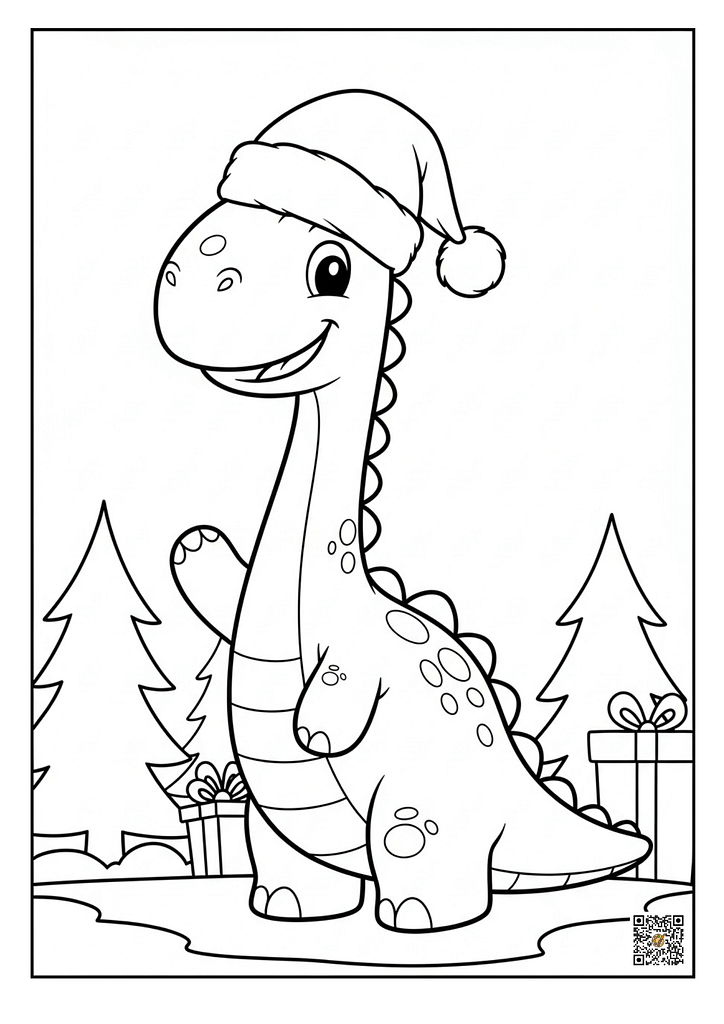 christmas dinosaur coloring pages