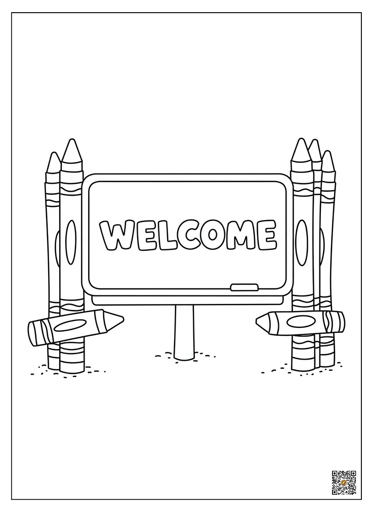 Welcome banners Coloring Pages For Kids