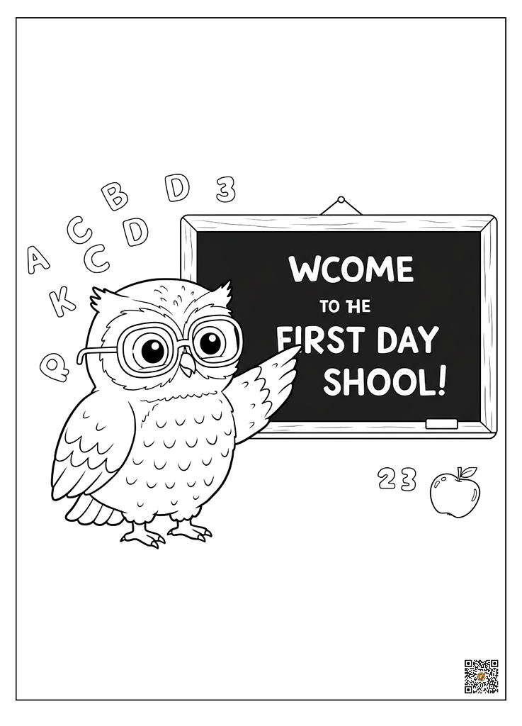 First day of school coloring pages