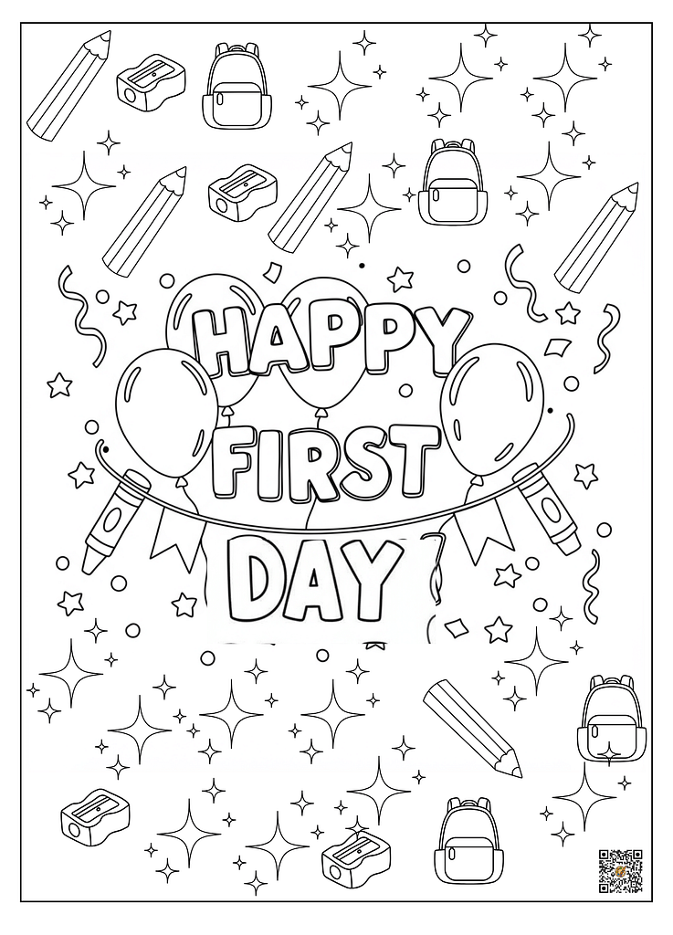 First day of school coloring pages