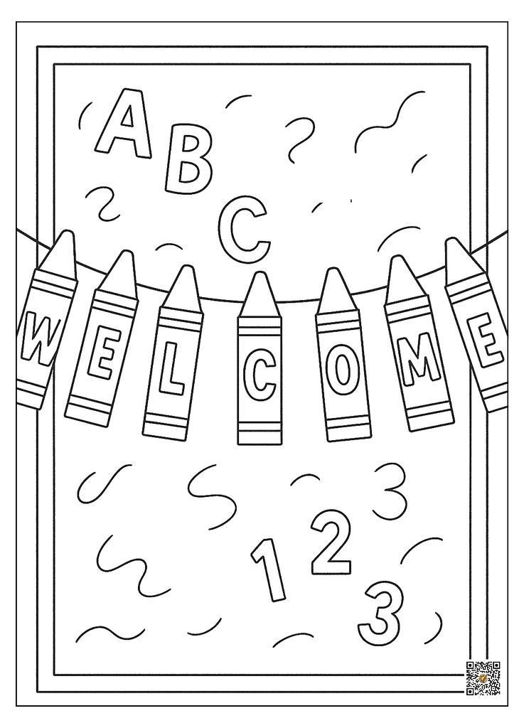Welcome banners Coloring Pages For Kids