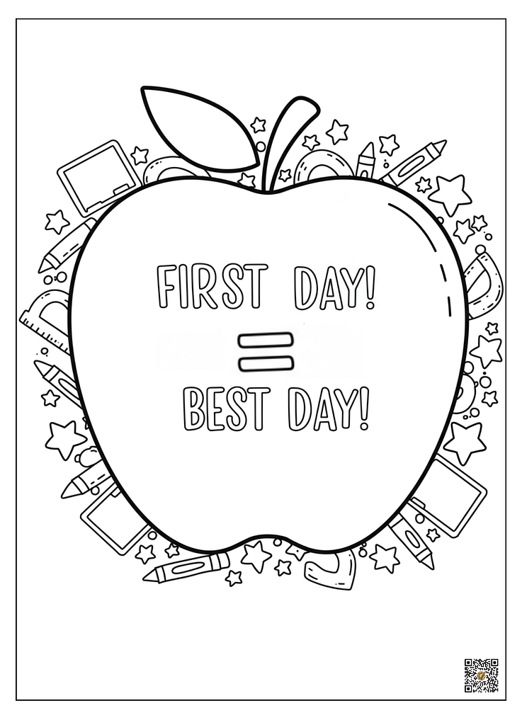 First day of school coloring pages