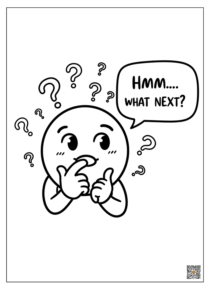 Emoji-style character coloring pages