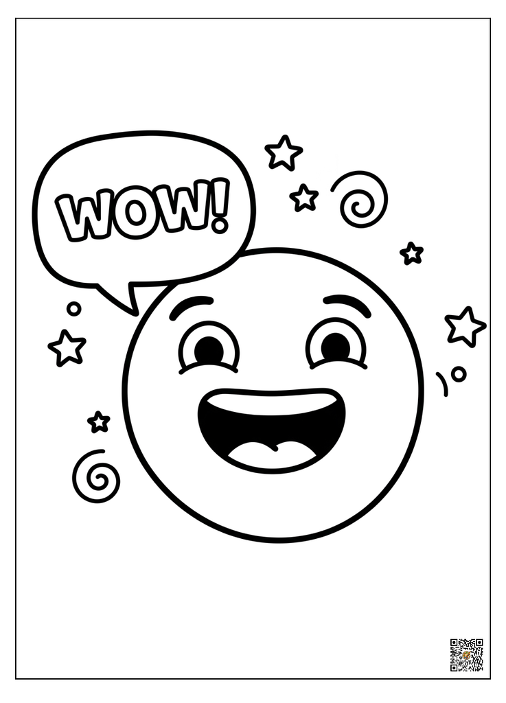 Emoji-style character coloring pages
