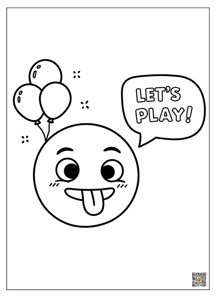 Emoji-style character coloring pages