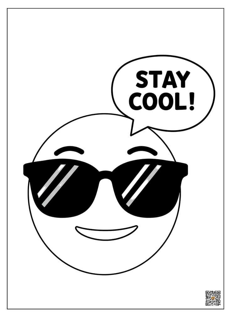 Emoji-style character coloring pages
