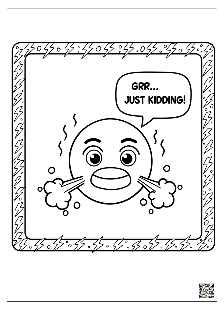 Emoji-style character coloring pages