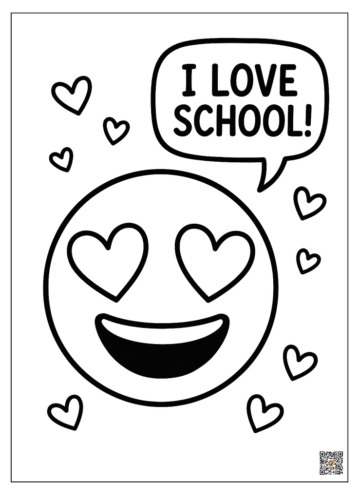 Emoji-style character coloring pages
