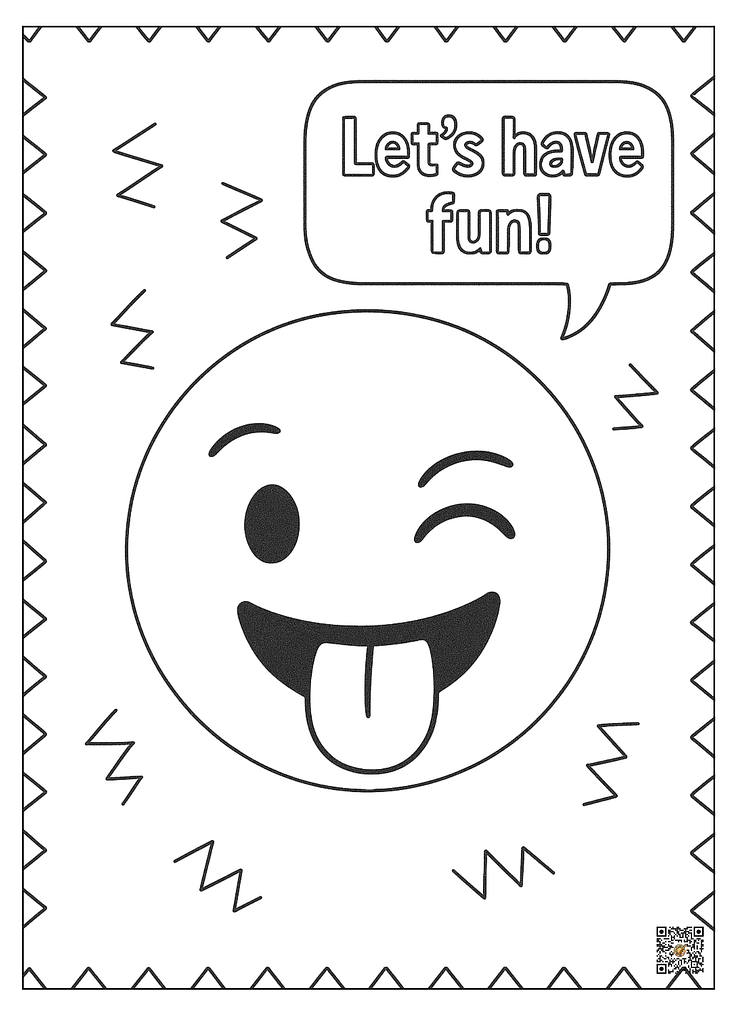 Emoji-style character coloring pages