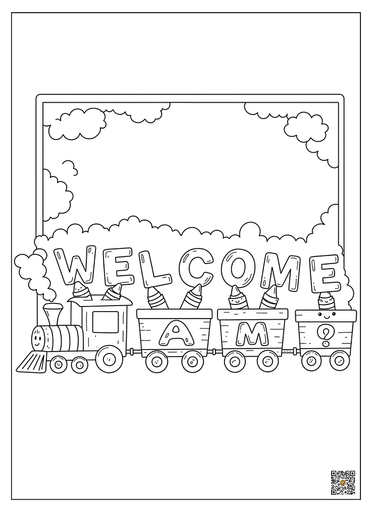 Welcome banners Coloring Pages For Kids