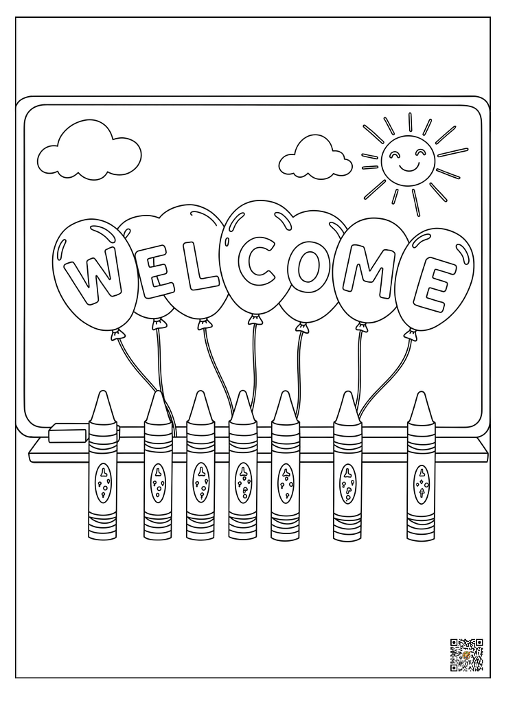 Welcome banners Coloring Pages For Kids