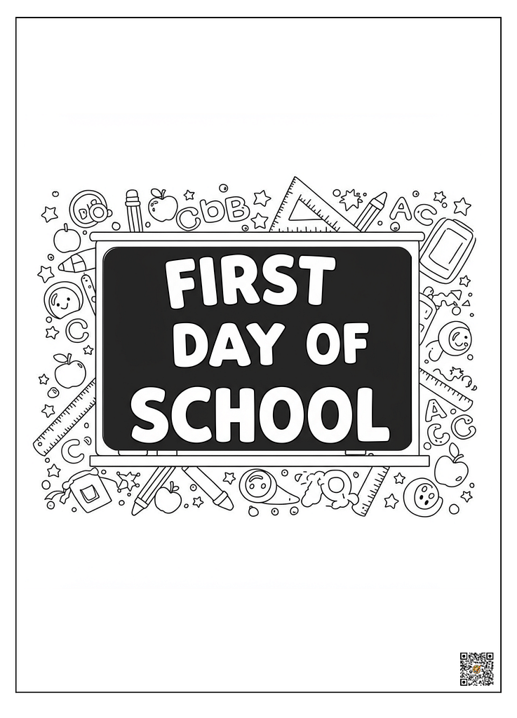 First day of school coloring pages
