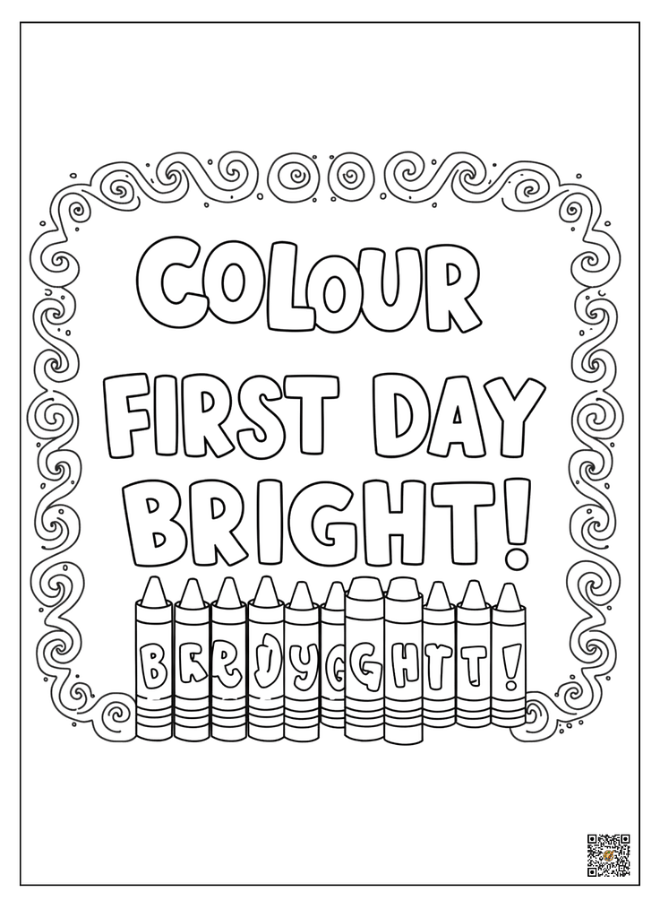 First day of school coloring pages