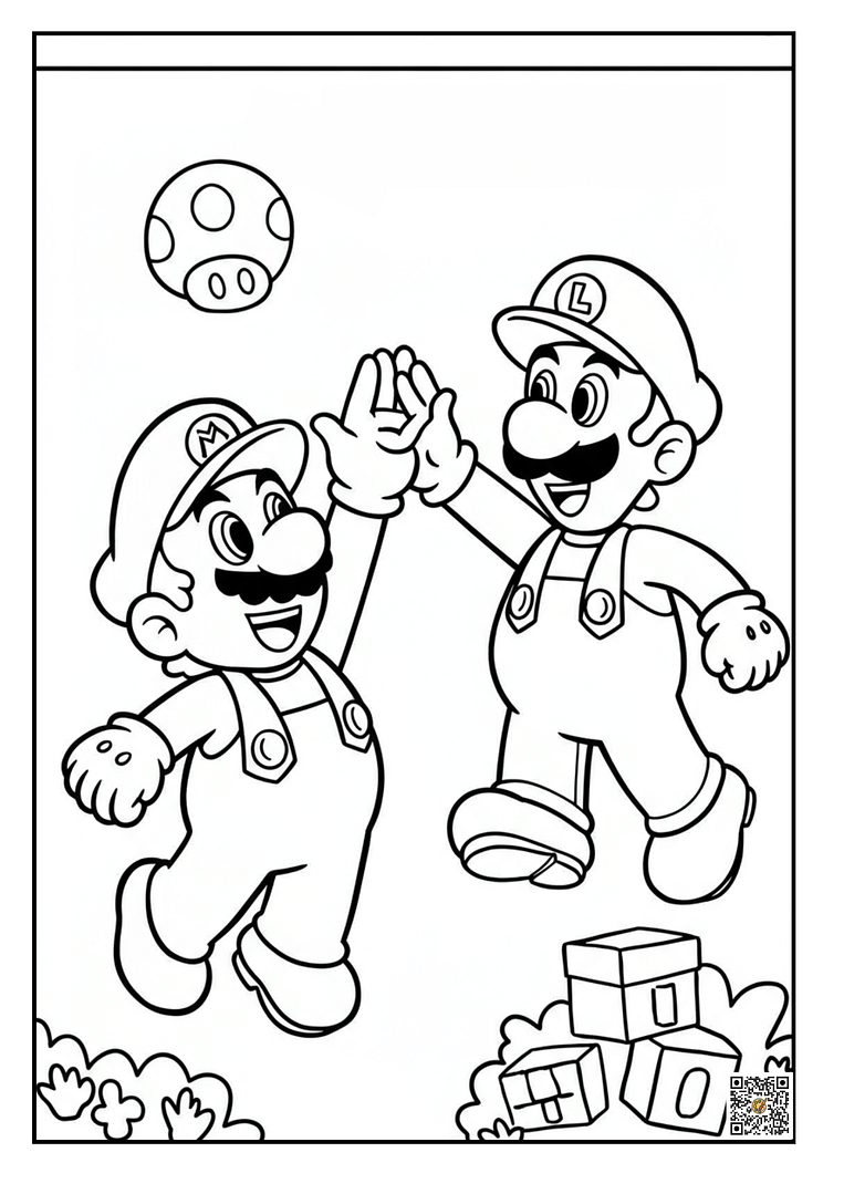 Mario and Luigi high-fiving