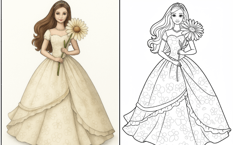Barbie doll coloring sheets