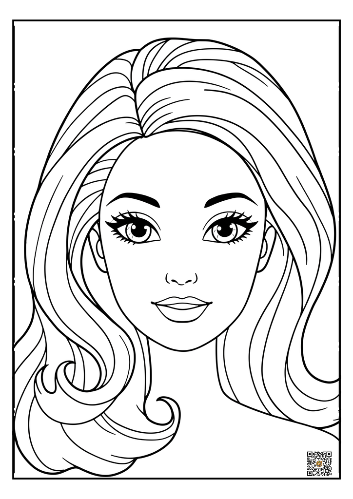 cute barbie coloring page
