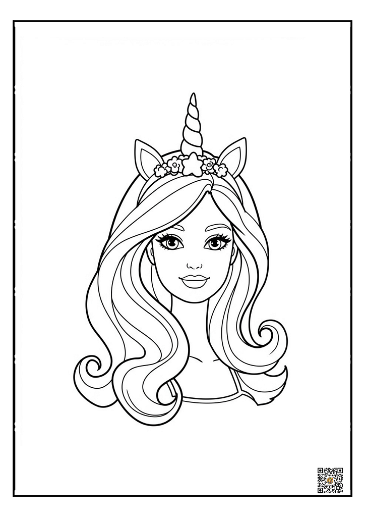 cute barbie coloring page
